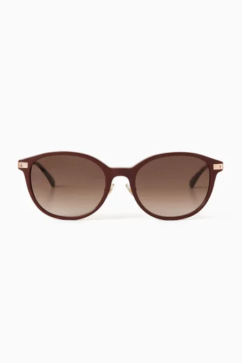 Karlyn Oval Sunglasses in Acetate & Metal