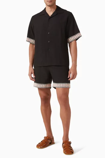 قميص بولينغ بحافة كروشيه