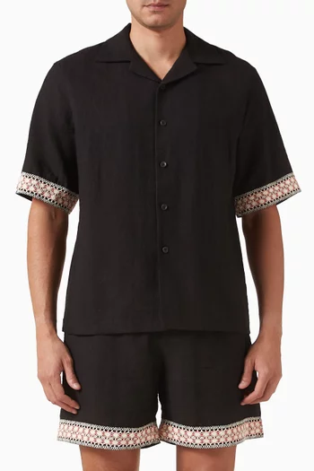 قميص بولينغ بحافة كروشيه