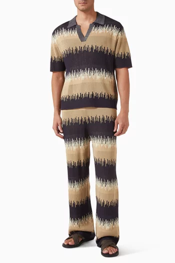 Frequency Wave Jacquard Pants in Viscose-blend