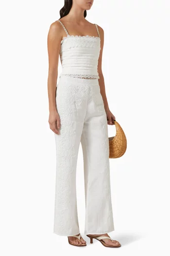 بنطال أمانيسر بقصة ساق واسعة