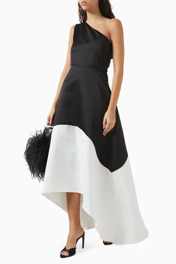 Sorrel One-shoulder Gown in Duchess Satin