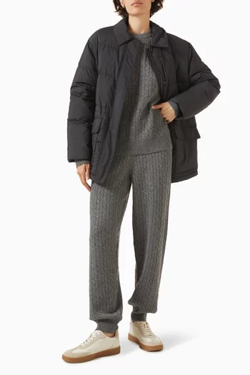 بنطال منسوج بغرزة الضفيرة كشمير