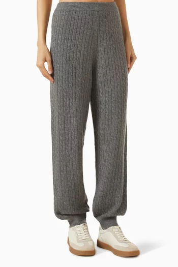 بنطال منسوج بغرزة الضفيرة كشمير