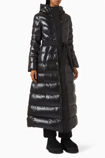 معطف كالينا-آر طويل بتصميم مبطن بالزغب