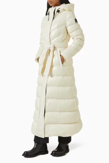 معطف كالينا-آر طويل بتصميم مبطن بالزغب