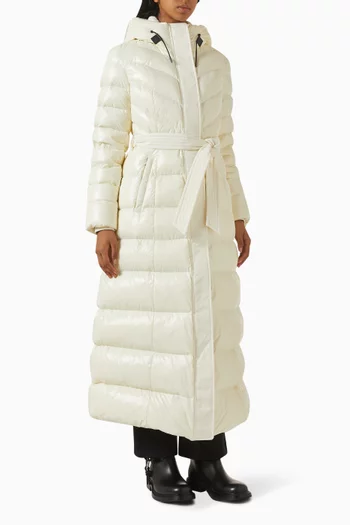 معطف كالينا-آر طويل بتصميم مبطن بالزغب