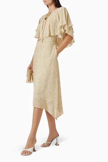 Printed Midi Dress in Viscose