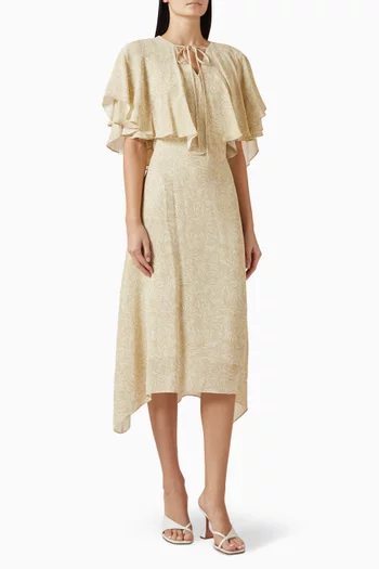 Printed Midi Dress in Viscose