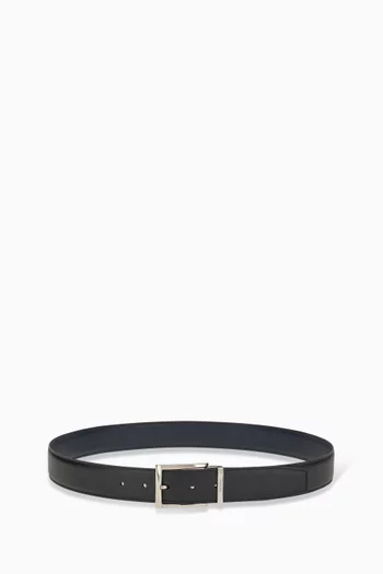 Rectangular Buckle Reversible Belt in Leather