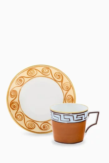 طقم فنجانين قهوة وأطباق لونا بورسلين، قطعتان