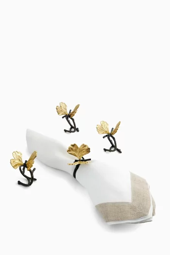 Butterfly Ginkgo Napkin Ring, Set of 4
