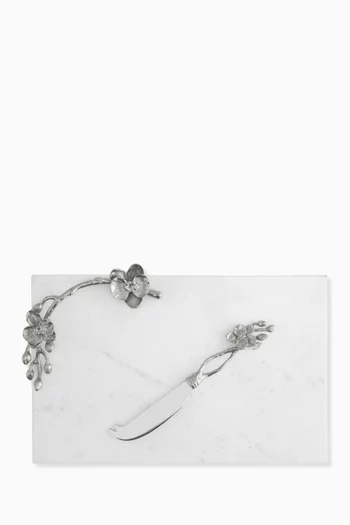 Small Orchid Cheeseboard & Knife Set