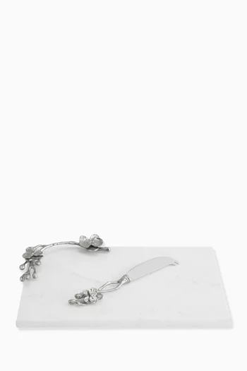 Small Orchid Cheeseboard & Knife Set