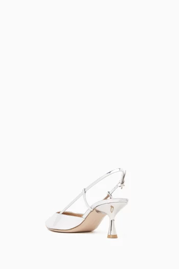 Ascent 55 Mirrored Slingback Pumps in Leather