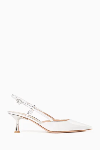 Ascent 55 Mirrored Slingback Pumps in Leather