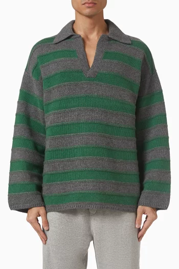 Dume Striped Rugby Sweater in Cashmere
