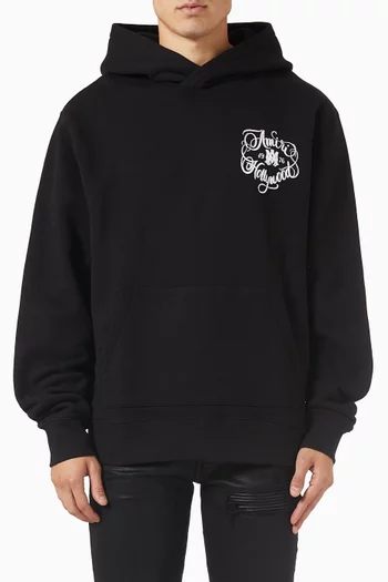 كنزة بغطاء رأس وكلمة Hollywood قطن