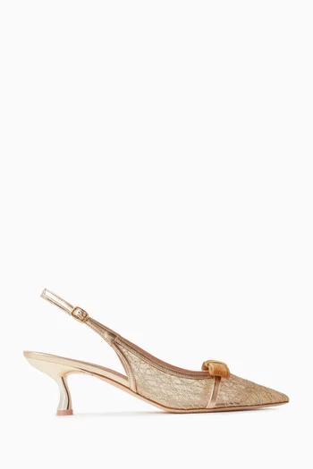 Jama 45 Slingback Pumps in Glitter Mesh