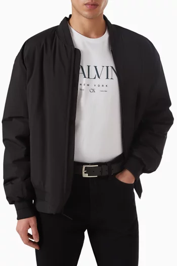 حزام بإبزيم على شكل إطار بشعار الماركة جلد