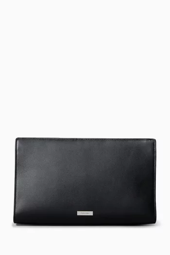 CK Plaque Toiletry Bag in Leather
