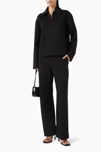 Straight-leg Pants in Cotton Blend