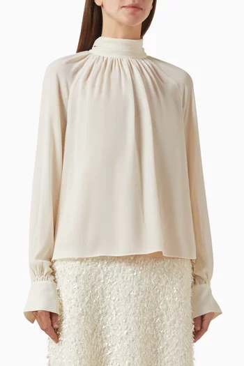 بلوزة بكشكش كريب