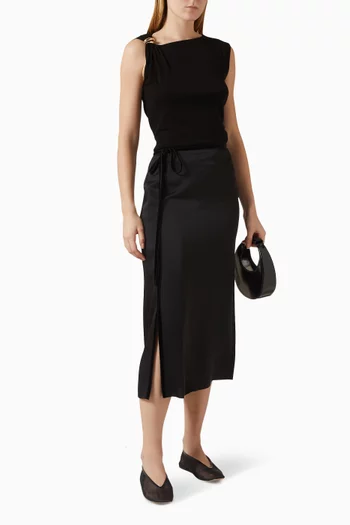 Cinched Shoulder Top in Wool-blend