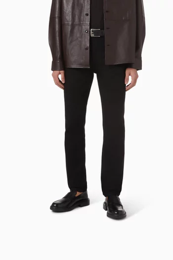 Cupped Band Loafers in Leather