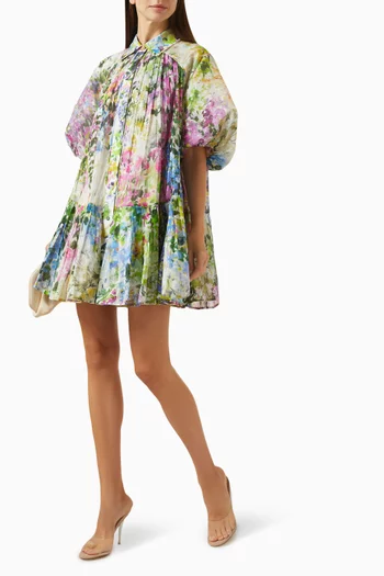 فستان انثيا قصير بكشكش قطن