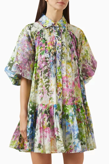 فستان انثيا قصير بكشكش قطن