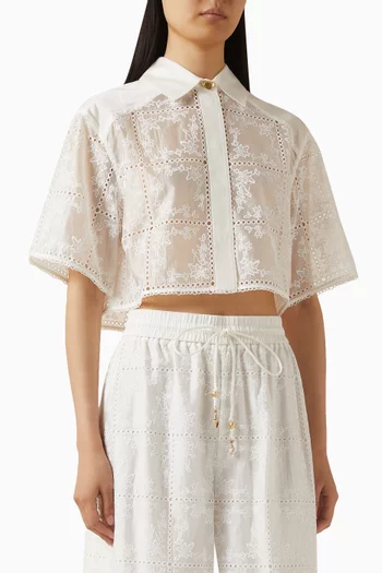 Merritt Embroidered Shirt in Lyocell Blend