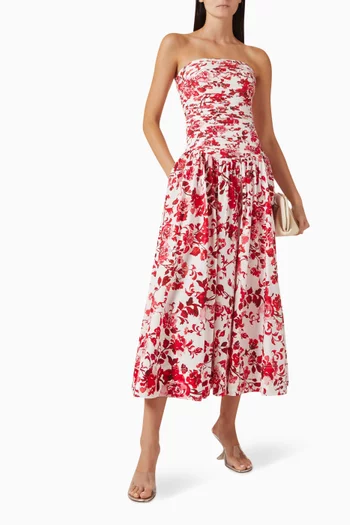 فستان مارغولد متوسط الطول قطن