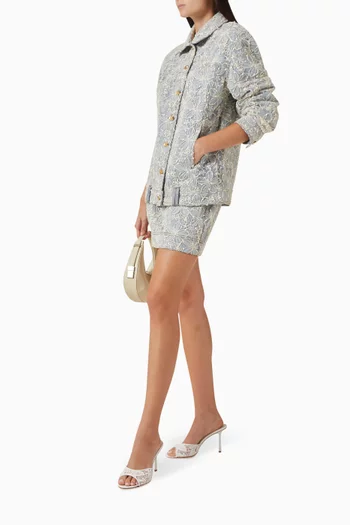 تنورة بلوم قصيرة دانتيل ودينم