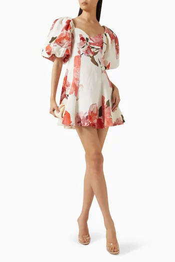 فستان مودرنا قصير مزيج كتان