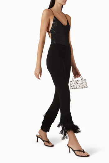 Fringe Hem Crop Leggings