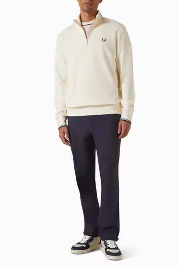 سويت شيرت بسحّاب قصير قطن