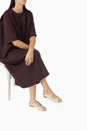 Norah 10 Slip-on Flats in Raffia & Leather