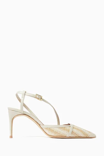 حذاء كلاسيك فاليريا بكعب 70 مم خوص وجلد نابا