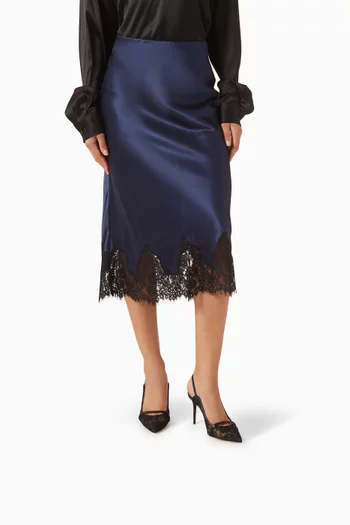 حذاء ماريون مفتوح من الخلف بسير خلفي وكعب 85 مم جلد نابا وقماش شبكي دانتيل