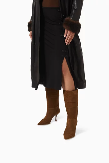 حذاء بوت آيل بطول الركبة وكعب 70 مم شمواه