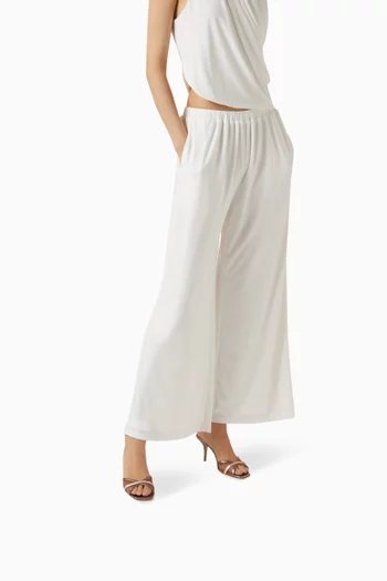 حذاء مفتوح بيرلا بكعب 70 مم قماش شبكي وجلد