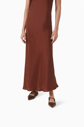 Maureen Flats in Lizard-embossed Leather