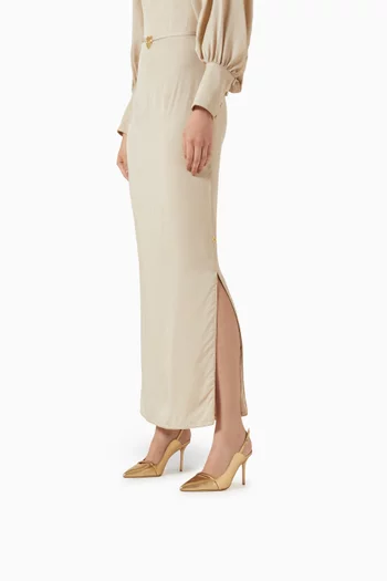 Maison 85 Slingback Pumps in Metallic Leather