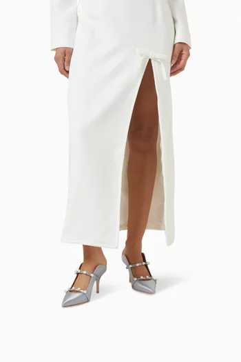 Maureen 70 Pearl-embellished Mules in Satin