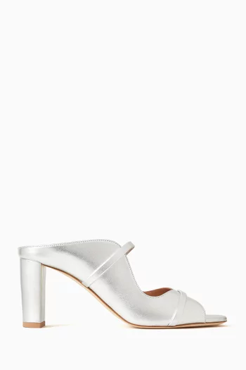 Norah 70 Mules in Metallic Nappa Leather