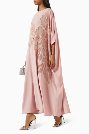 قفطان مطرز بالخرز كريب