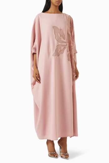 قفطان مطرز بالخرز كريب