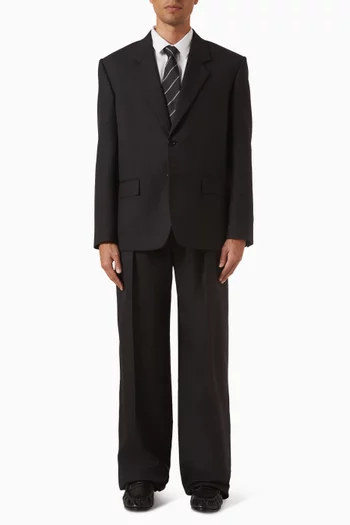 Low-Waisted Pants in Wool Chiné