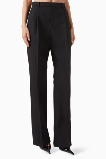 بنطال بقصة ساق مستقيمة صوف